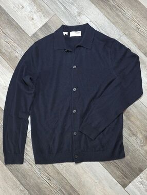 Selected Homme | 100% Merino Wool Button Up Cardigan Sz Md
